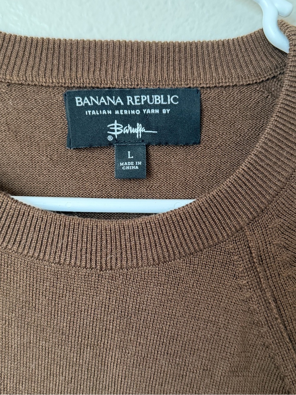 Banana Republic Barrufa merino wool Brown Crewneck Sweater Large - Picture 6 of 6